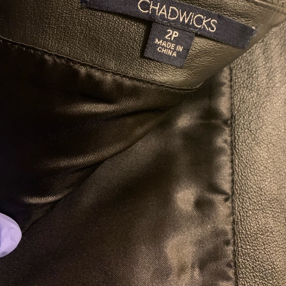 New Without Tags Size 2P Chadwicks women's black leather pencil skirt. - Picture 3 of 8